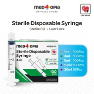 Medtopia Sterile Disposable Medical Syringes Luer Lock [1ml/3ml/5ml/10ml/20ml] - 1 box