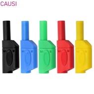 CAUSI Banana Plug, 4MM Black Red Banana Plug Connector, Adapter Stackable Banana Plug Wire Solder El