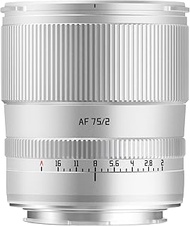 TTARTISAN AF 75mm F2 Silver Camera Lens Auto Focus Full Frame Portrait Lens (for L)