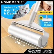 19/24cm Adjustable Sticky Lint Long Handle Remover Roller Sticker Mop Dust Hair Pet Fur Refillable S