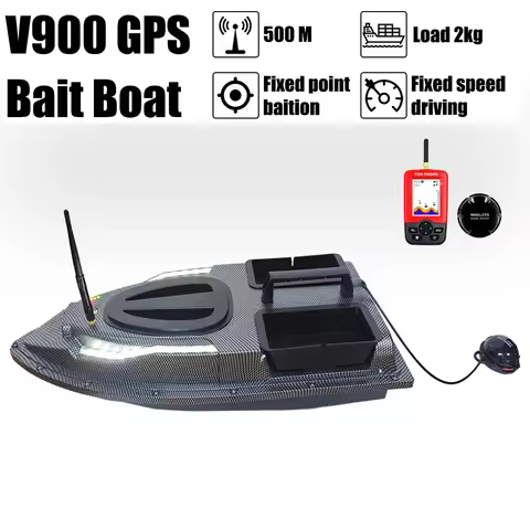RC Bait Boat 500M Auto Driving Return V900 GPS 40 Points Sonar 1.5KG V700 With Steering Light For Fi