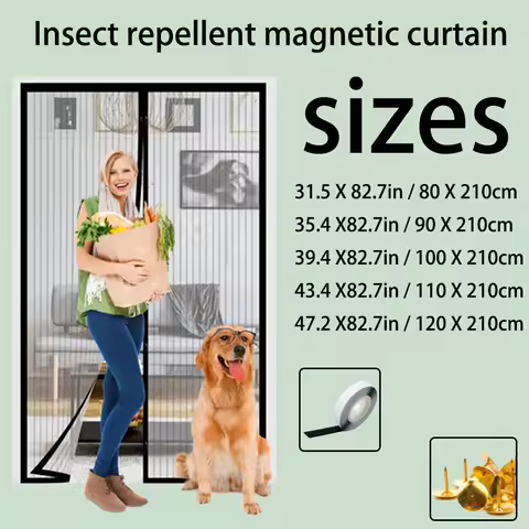 Black Magnetic Door Screen Mosquito Net Invisible Mesh Summer Insect Proof Net Automatic Closing Doo