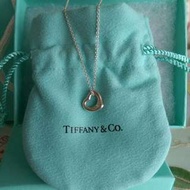 正品Tiffany&amp;Co. Elsa Peretti 鏤空愛心純銀項鍊