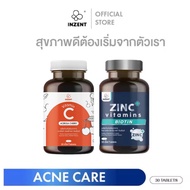 [ซิงค์1+วิตามินซี1]Zinc Plus ซิงค์ พลัส แร่ธาตุซิงค์ ไบโอนติน  วิตามินซี 1000mg ตรา INZENT