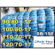  FREE TUBELESS NUT  DELI TIRE SB-151 TL 70 80 90 100 110 120 130 - 17 inches TAYAR TYRE SLASH 151 PIRELLI ROSSO