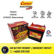 [ Installation Provided ] 75D23L | D23 | D23L ] Century Marathoner Max | Car Battery Proton Exora pr