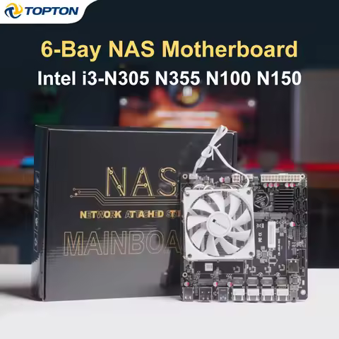 New 12th Gen Intel i3-N305 N355 N100 N150 NAS Motherboard 6-Bay 4x i226-V 2.5G 2*NVMe 6*SATA3.0 DDR5