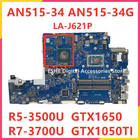 For Acer Nitro 5 AN515-34 AN515-34G Laptop Motherboard With R5 R7 CPU GTX1650 GTX1050TI 4GB GPU DDR4