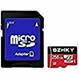 TF Card 256GB, SZHKY Micro SD Memory Cards Class 10 microSDXC UHS-I U3 Card with Adapter, Red/bla...
