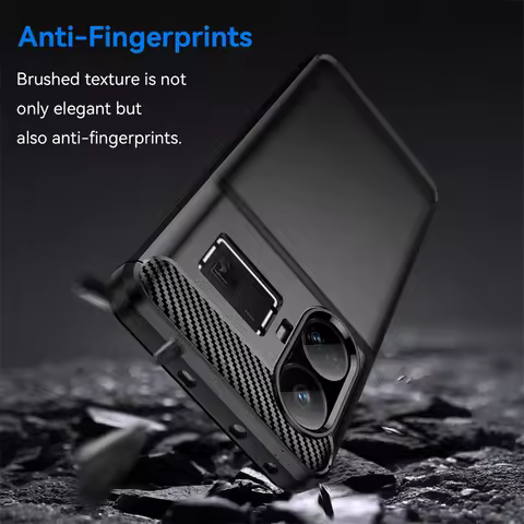 For Realme GT5 Case Carbon Fiber Case Shockproof Silicone Bumper Soft Back Cover for Realme GT5 Case