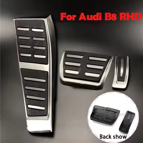 RHD Pedal Pad For Audi A5 S5 8T A4 B8 B9 8K Q5 8R A6 C7 Car Accessories Stainless Steel Footrest Gas