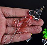 Handsome_G Official Store Lot 4pcs Rubber Frog Soft Fishing Lures Bass CrankBait Tackle 9cm/3.54`/6.