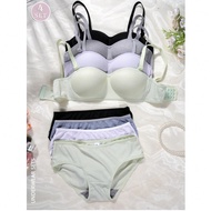 8pcs/Sets Teen Girls' Solid Color Molded Cup Ribbed Bra, Suitable For Girls With Small Breasts, Mult