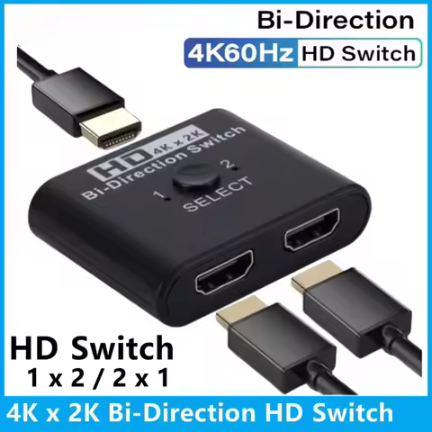 4K X 2K 60HZ HDTV Bi-Direction 2 Port Splitter Switch for Laptop PC PS3 PS4 TV Box to Monitor TV Pro
