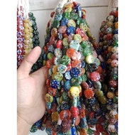 Powder Coin Beads/Splash Paint Motif/Jembang glass beads