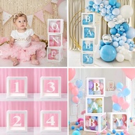 A-Z Letter Box Transparent NUMBER 0-9 Box containing Balloons for birthday, wedding, anniversary dec