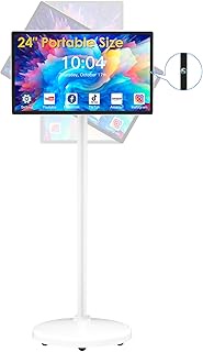 Anweller 24" Wireless Touch Screen Mobile Movable Rolling TV, Touchscreen Portable Smart 24-inch Mon