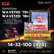 ชุดโซ่สเตอร์ Wave110i LED 2019ขึ้นไป/Wave125i LED 2018ขึ้นไป/Super Cub ไฟกลม ตราพระอิตย์-โซ่D.I.D.