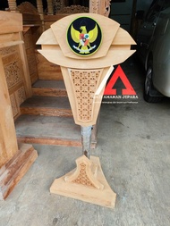 Podium hidrolik podium logo garuda mimbar jokowi podium jokowi podium besi kayu jati