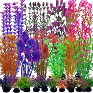 20 Pack Aquarium Plants, Fish Tank Decoration Colorful Artificial Fish Tank Decor Plants Aquarium De