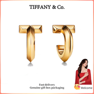 (New) Womens Fashion Earrings Gold plated T Series Hoop Earrings Valentines Day holiday gifts