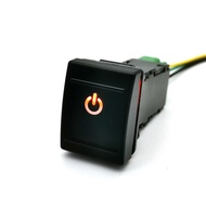 1PC DC12V Car Orange LED Light DRL Power on off Radar Fog Light Mirror Heated Switch Button with wir