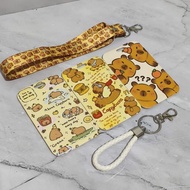 ID Card Holder Lanyard Cute Necklace Strap/ Card Holder Cute Necklace Capybara