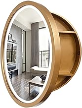 Round Bathroom Mirror Cabinet, Wall Mounted Storage Cabinet Mirror Medicine Cabinet, 3 Level Wooden Storage Cabinets Organizer for Living Room, Home Kitchen Furniture