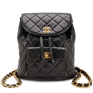 Chanel Black Quilted Lambskin Medium Duma Timeless CC Backpack Gold Hardware, 1996-1997