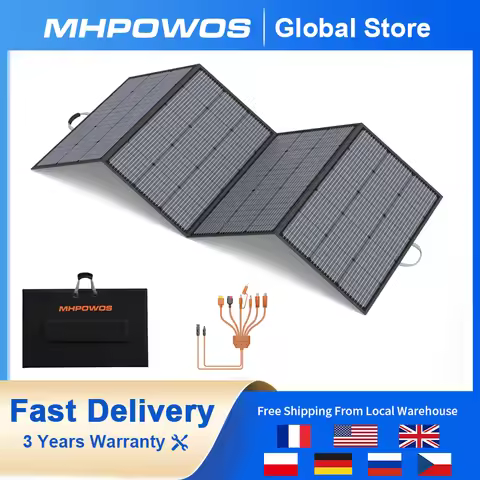 MHPOWOS 400W Portable Solar Panel 31 V Foldable Solar Panels Charger with 7 in 1 Solar Cable for Cam