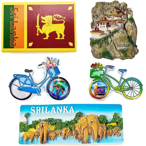 Sri Lanka Bhutan Fridge Magnets Creative Travelling Souvenirs National Flag Fridge Magnetic Stickers