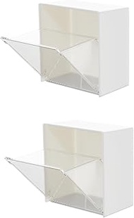 Flip-Top Plastic Storage Box, 3.35 x 3.35 x 1.81 inches, Compact Organiser with Lid for Crafts, Kitc