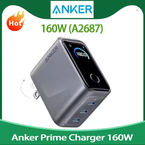 New Arrival Anker Prime Charger 160W 3-Port Compact USB C GaN Charger Block Smart Display and Touch 
