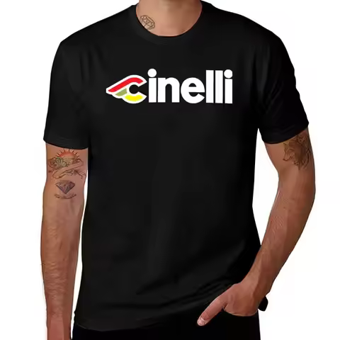 Cinelli Bikes Bicycle Logo T-Shirt street wear vintage anime shirt blue lock mens funny t shirts