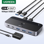 UGREEN 2 in 4 out Shared Switcher 4K 60Hz 5GbpsDual Simultaneous Display for laptop PS5 Switch