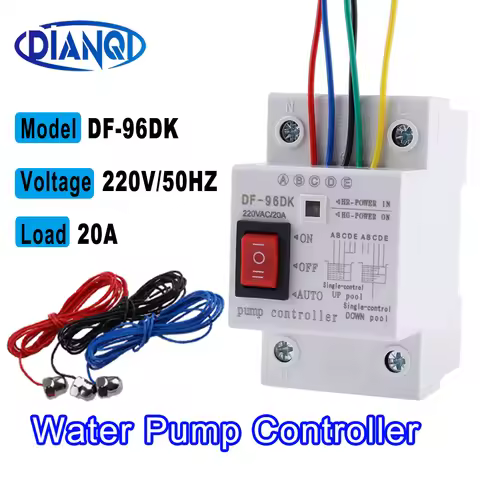 1pc DF96D Din Rail water level control 2M automatic water level controller Pump Controller Cistern A