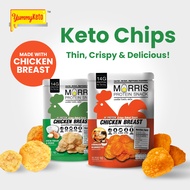 MORRIS Protein Snack KETO SNACKS Crispy Baked Chicken Chips 16g BBQ & Sour Cream [Halal] Bacon Chees