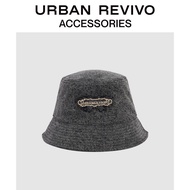 [Ready Stock] URBAN REVIVO2024 Summer New Style Female Retro Street Trendy Wash Water Appliqué Bucket Hat UAWA40186