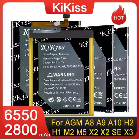 KiKiss Replacement Phone Battery For AGM A8 A1 Q，A8 SE / A9 / A10 / H2 / H1 /M2 / M5 / X2 / X2 SE X2