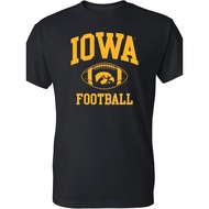 Iowa Football Graphic T-Shirt, Cotton, Casual Crew Neck, High Stretch Knit Fabric, Regular Fit, for
