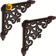 TARSURESG Flower Shaped Right Angle, Cast Iron Coffee Right Angle Frame,  Right Angle Iron Shelf Bra