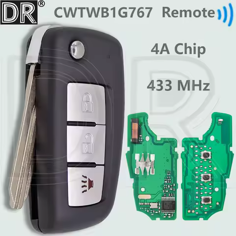 DR CWTWB1G767 Flip 4A Chip 433MHz Car Remote Key For Nissan Rogue S Qashqai J11 Micra Pulsar C13 Juk