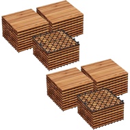 Acacia Wood Interlocking Flooring Tiles Waterproof Flooring For Outdoor & Indoor Patio,balcony,garde