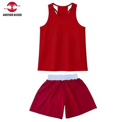 Boxing Shorts and Tank Top Muay Thai Shorts Sanda Wushu Boxing Uniform Fitness Sports Boxer Athletic