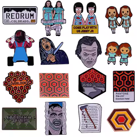 Stephen King Horror Movie Pin collection Evil Guy Killer brooch Spooky halloween jewelry accessories