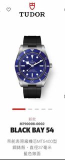 極少貨-TUDOR Black Bay 54 藍面膠帶37mm