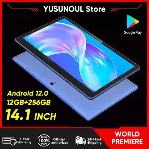 14.1 Inch Big Screen Eyes-Protect Android 12 Tablet PC 12+256GB Phone Call 5G WIFI tablet Kids Pad F