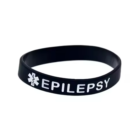 1PC/4PCS Epilepsy Silicone Wristband Women and Men Rubber Bangle Inspirational Bracelet Adult Size