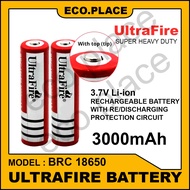 ORIGINAL UltraFire 3.7V 18650 Rechargeable Battery Batteries Li-ion Lithium Flashlight fan kipas 3000 mah