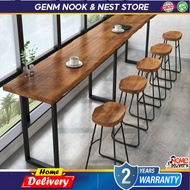 GENM Simple Installation Solid Wood Bar Table/Bar Chair/Bar Table Chair/High Table/Narrow Table/Wood